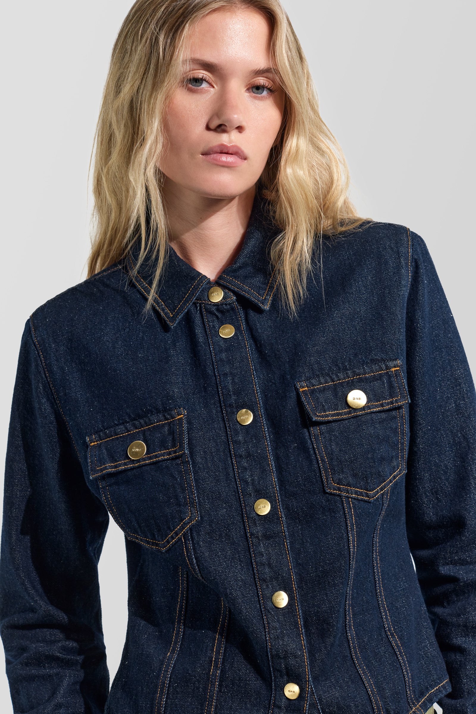 gas-carolina-shacket-10ro-jeansjacke-damen-blau-slim-fit image 2