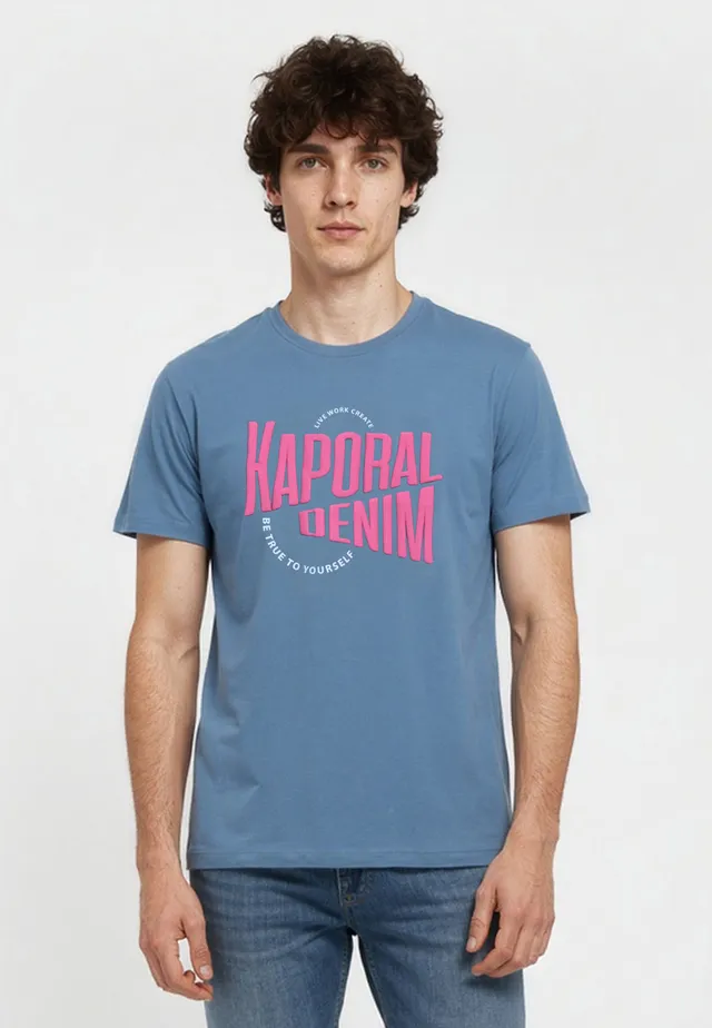 kaporal-java-t-shirt-herren-hellblau-baumwolle-print image 1