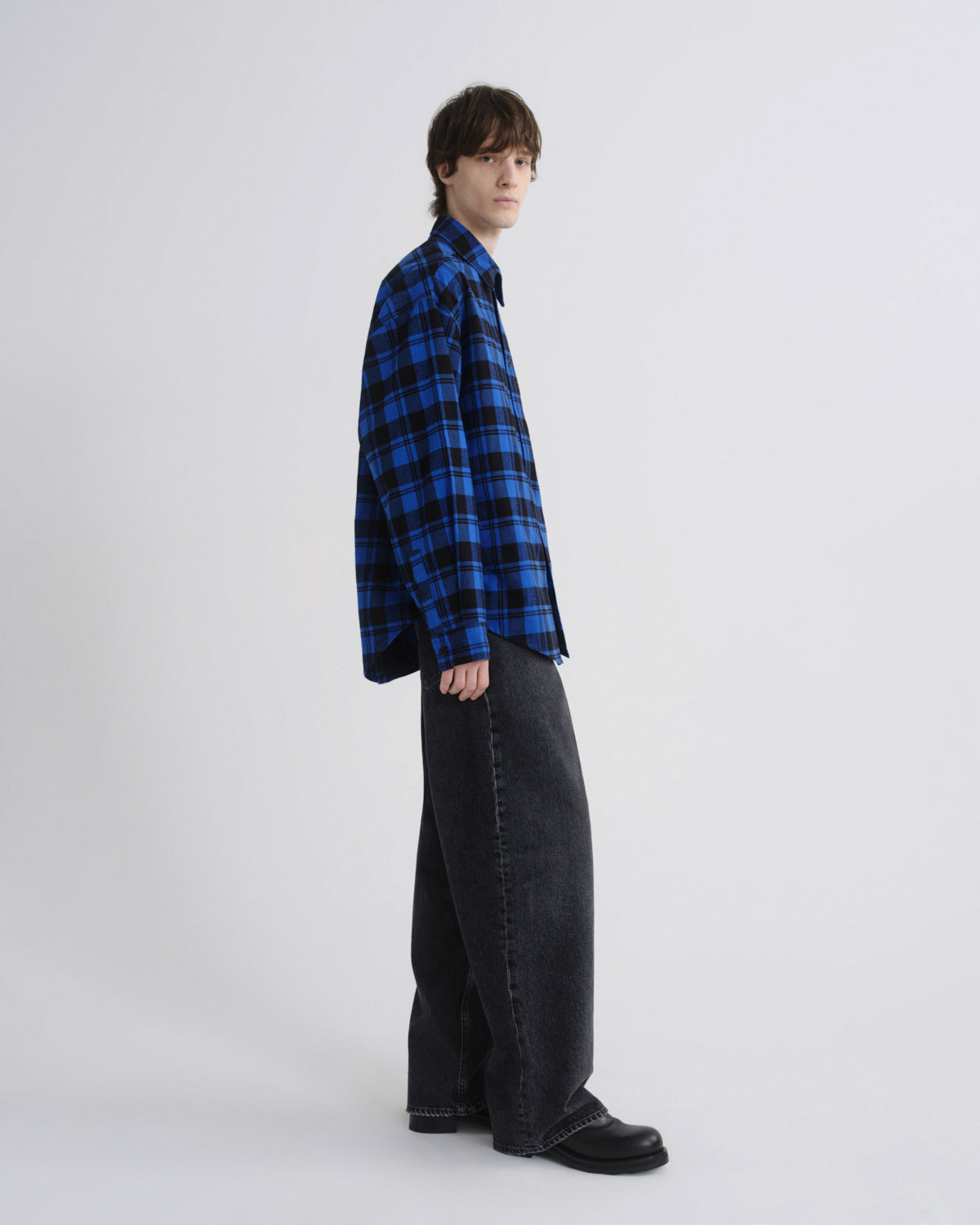 agolde-stanhope-shirt-buffalo-check-hemd-cobalt-kariert image 4