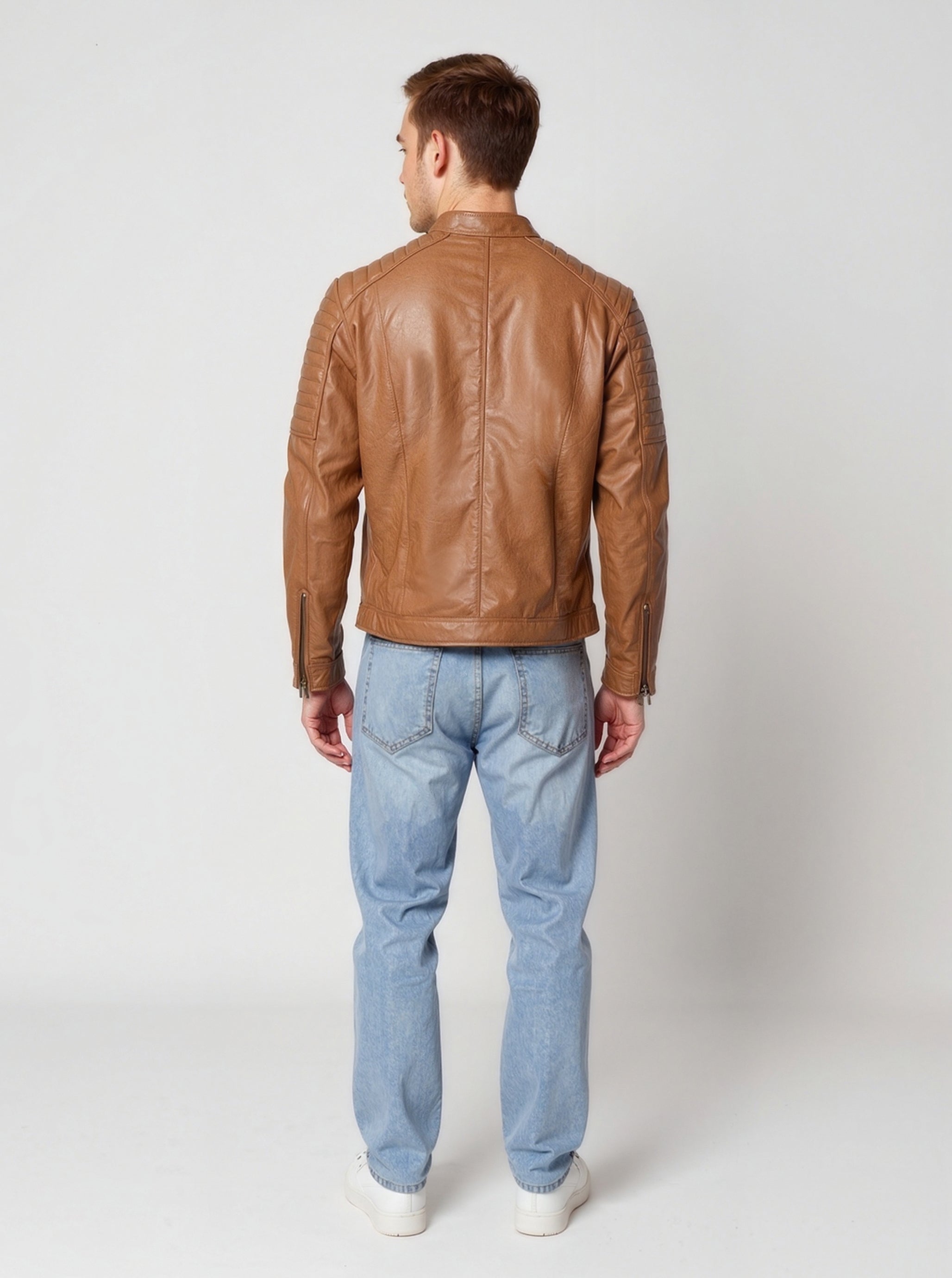 kaporal-felix-lederjacke-herren-cognac-slim-lammleder image 2