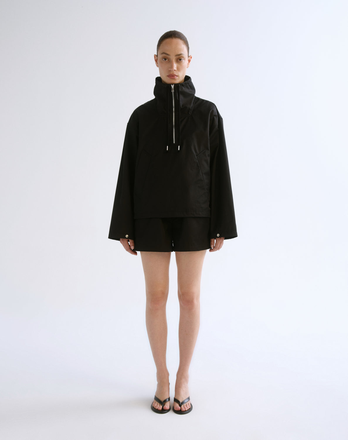 agolde-lydia-nylon-popover-anorak-jacke-schwarz-damen image 5
