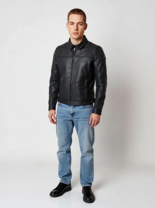 kaporal-boddy-lederjacke-schwarz-herren-lammleder image 1