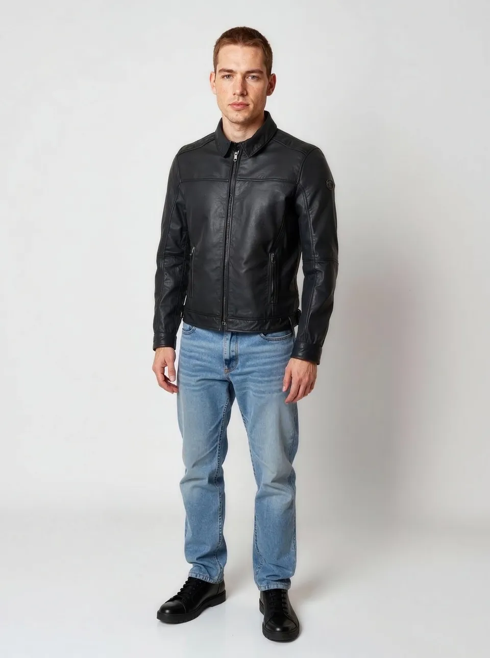 kaporal-boddy-lederjacke-schwarz-herren-lammleder image 1