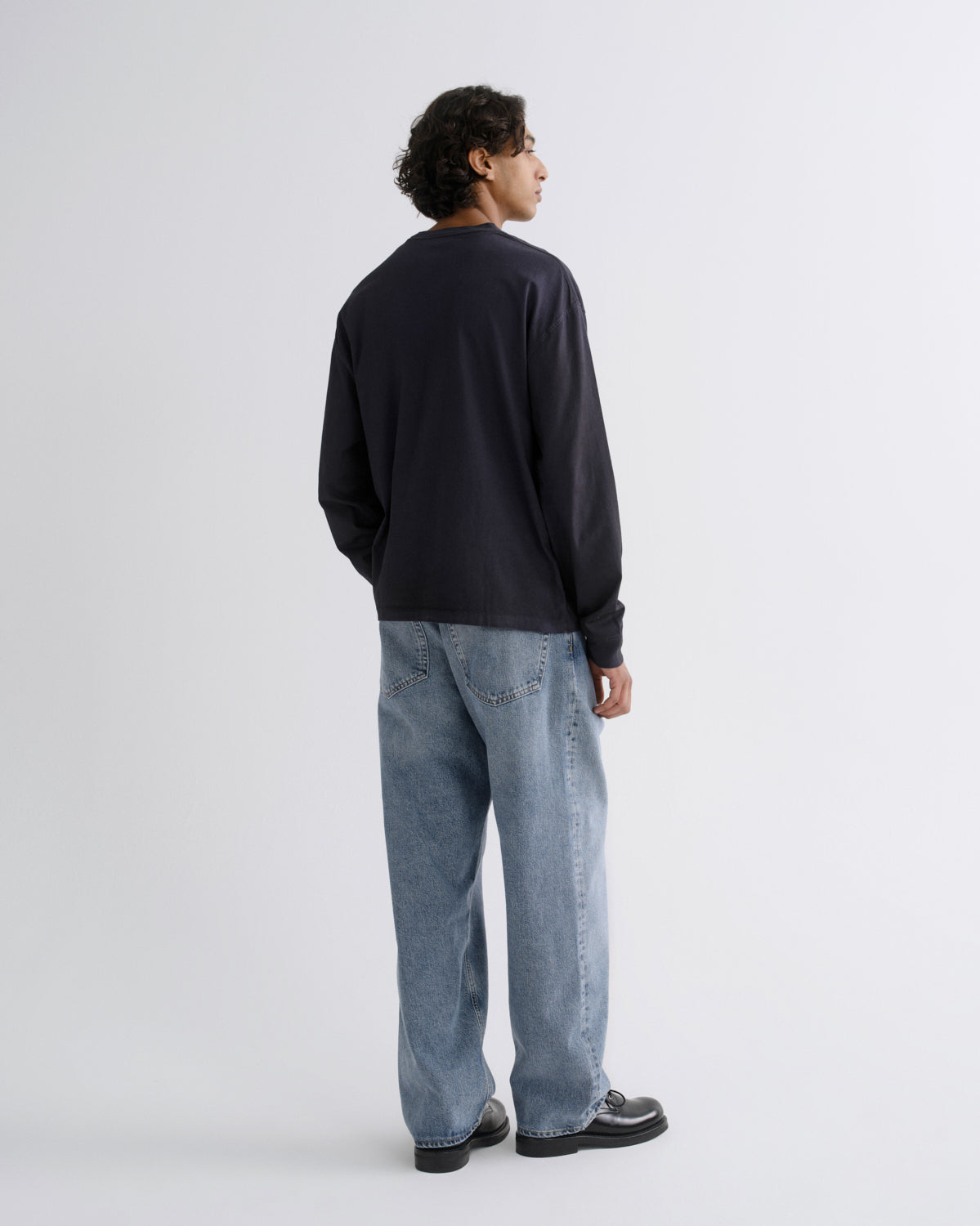 agolde-asha-mock-neck-longsleeve-screen-navy-baumwolle image 2