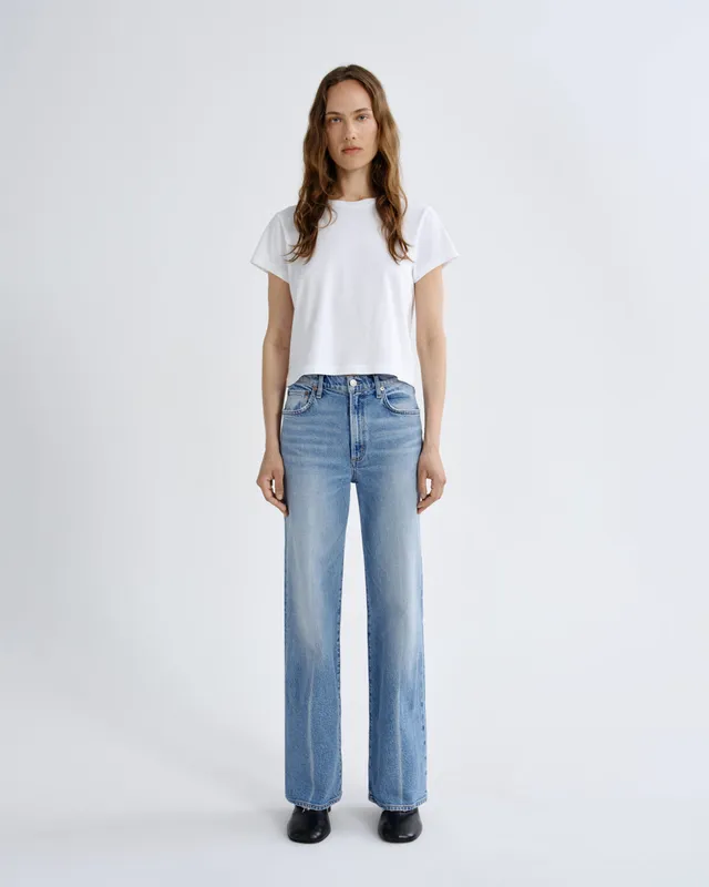 agolde-harper-straight-jeans-damen-outlook-blau-stretch-mid-rise image 1