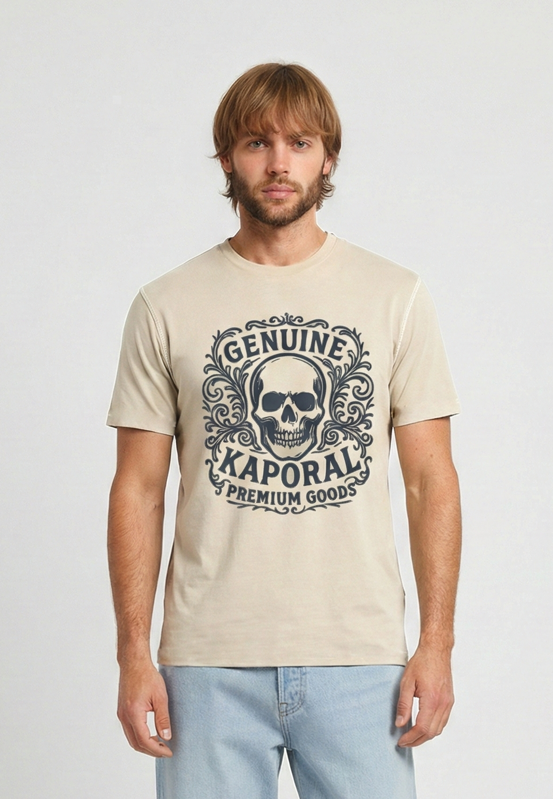 kaporal-kobe-t-shirt-beige-herren-vintage-print image 2