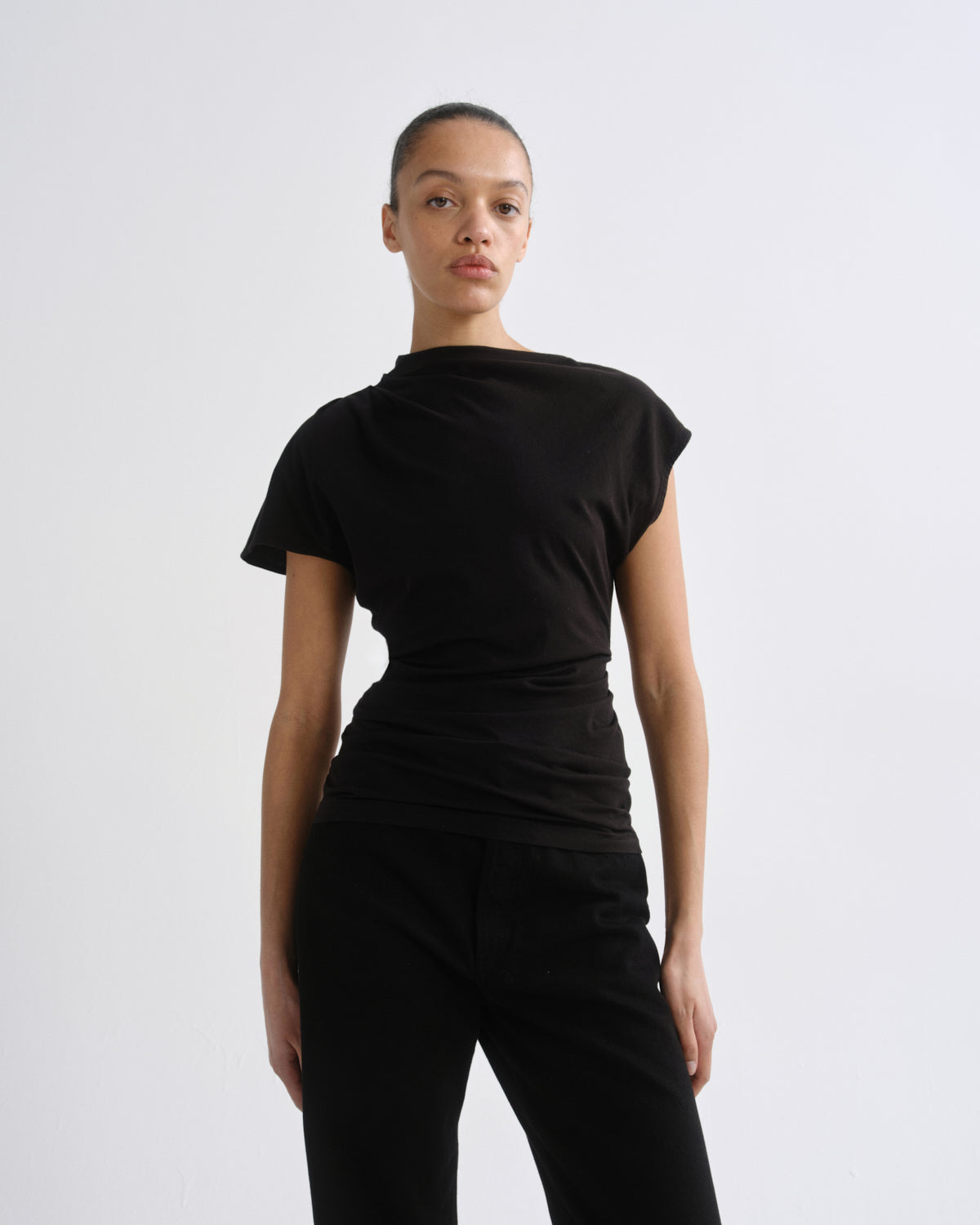agolde-beckly-tee-damen-top-schwarz-jersey-gr-xs-xl image 1