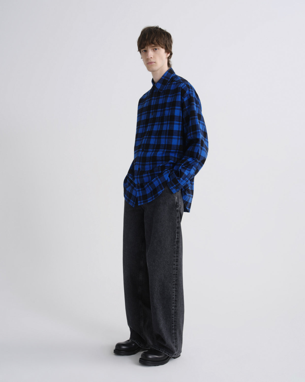 agolde-stanhope-shirt-buffalo-check-hemd-cobalt-kariert image 5