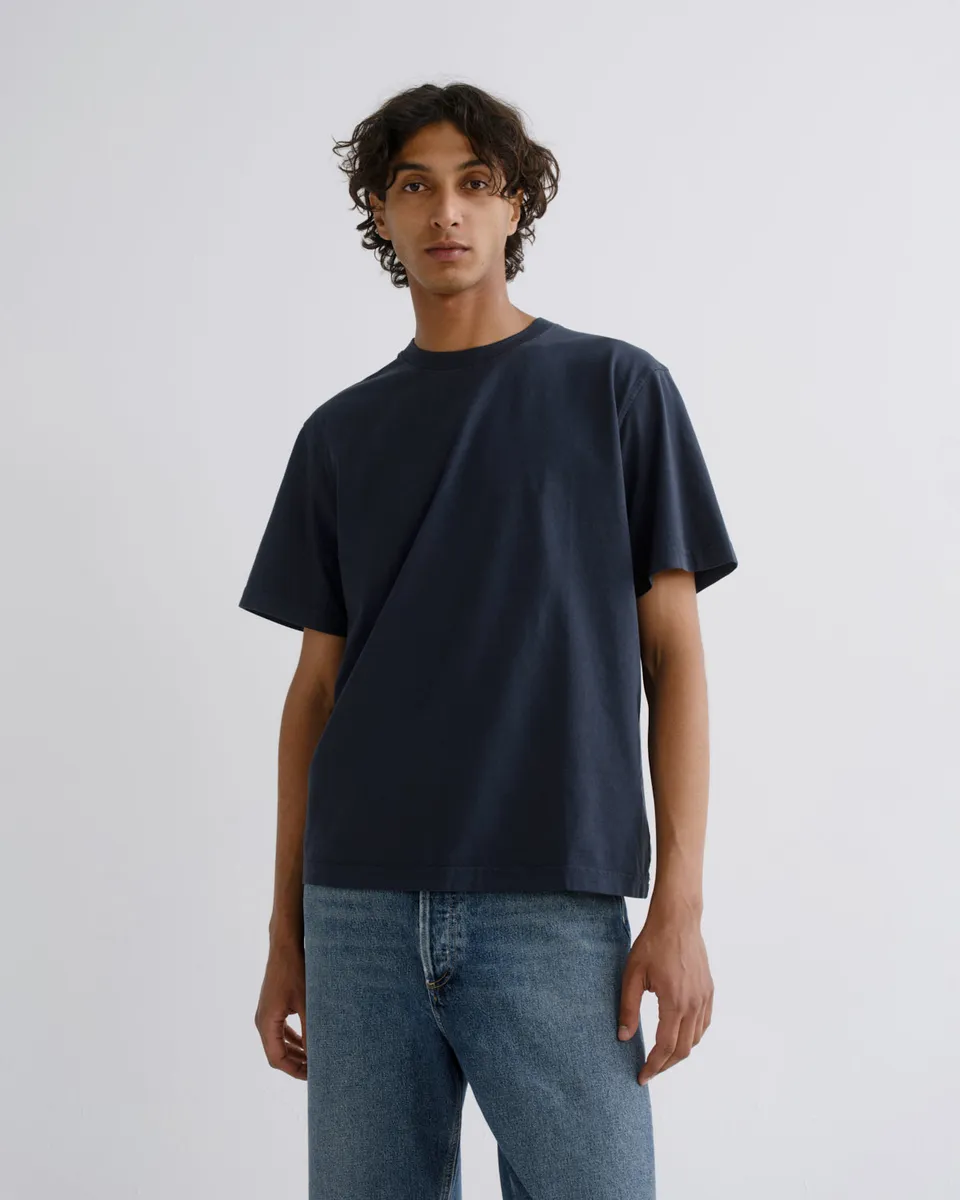 agolde-asha-mock-neck-tee-lyon-blaues-t-shirt image 1