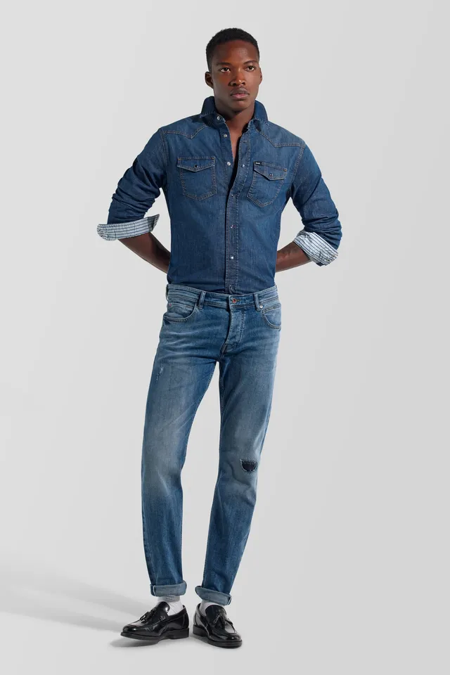 gas-kant-new-04md-herrenhemd-denim-slim-fit-indigo image 1
