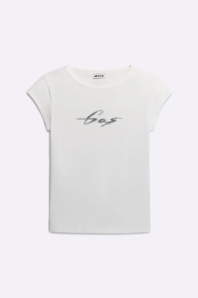 gas-hanike-cap-sleeve-0001-t-shirt-damen-slim-fit-mit-strass image 1
