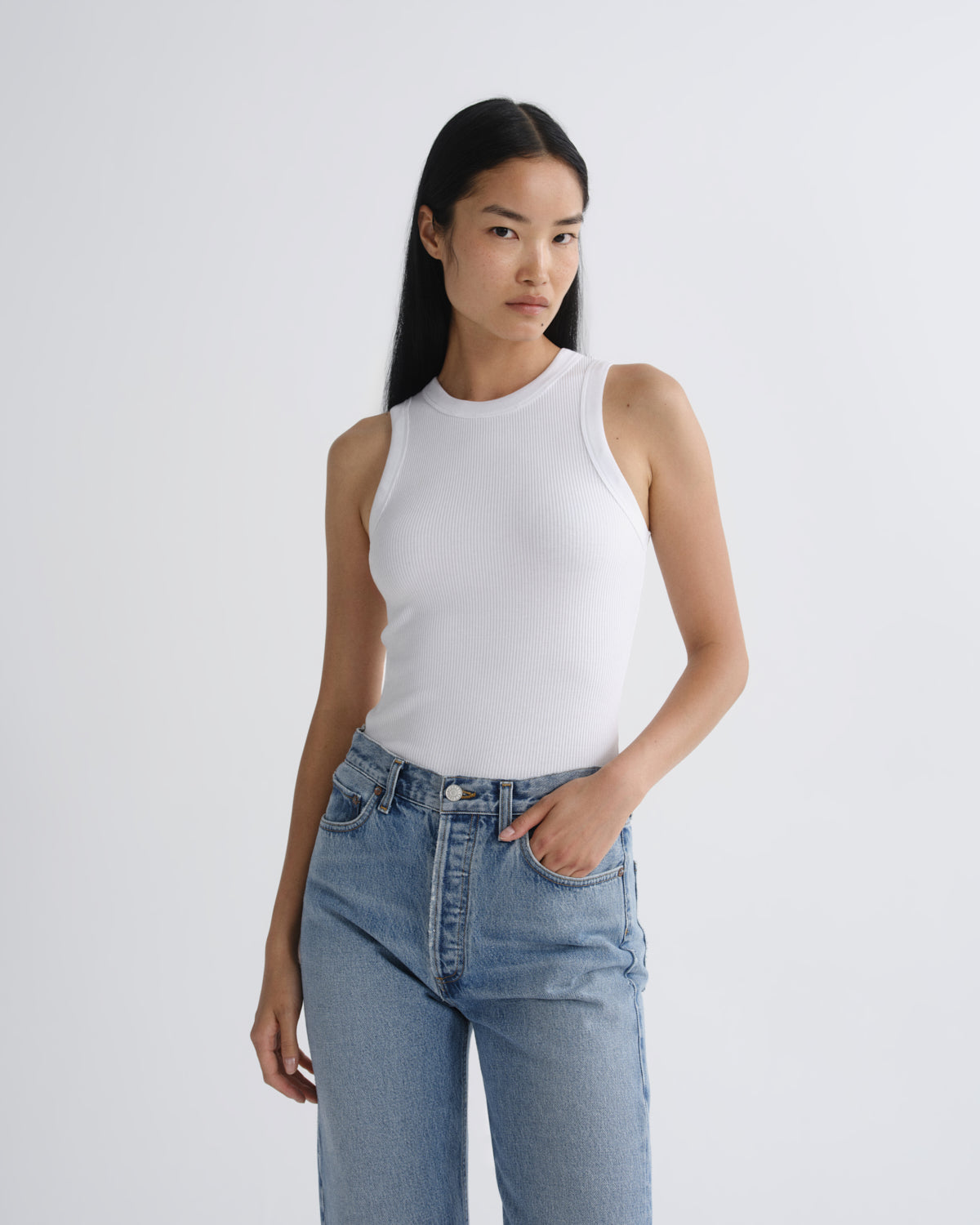agolde-leigh-tank-top-wei-ripp-baumwolle image 1