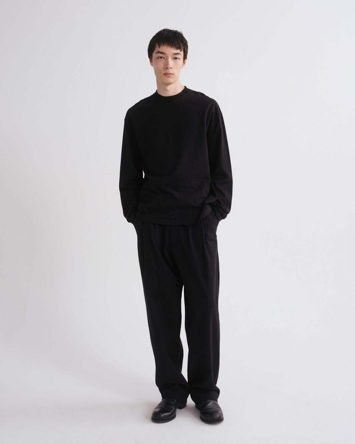 agolde-slater-trouser-stoffhose-schwarz-bundfalte image 1