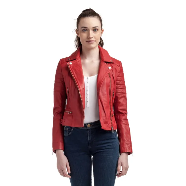 kaporal-maelys-lederjacke-rot-damen-lammleder image 1