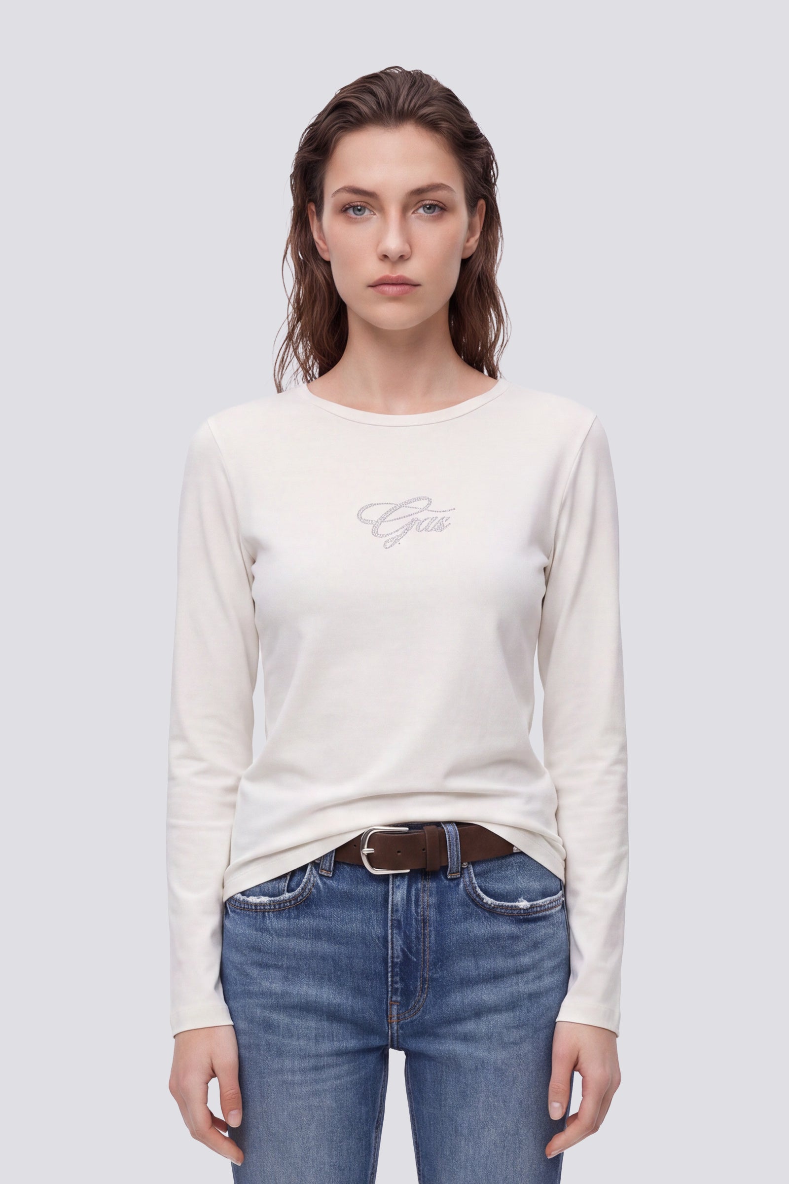 gas-hanike-longsleeve-damen-schwarz-strass-logo image 1