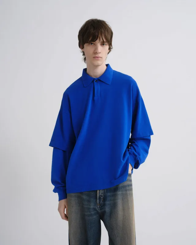 agolde-curren-polo-cobalt-blau-double-sleeve-herren image 1