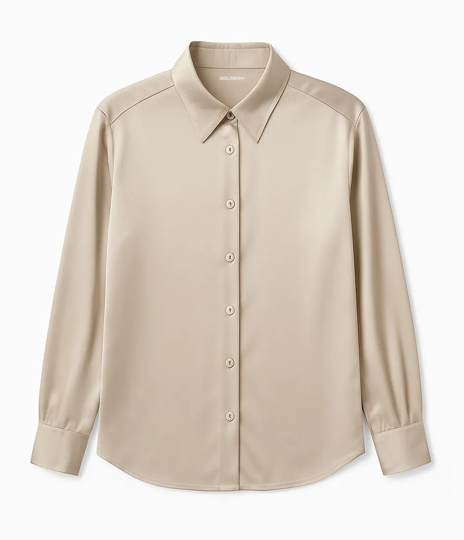 goldenim-paris-femme-chemise-satin-bluse-satin-damen image 1