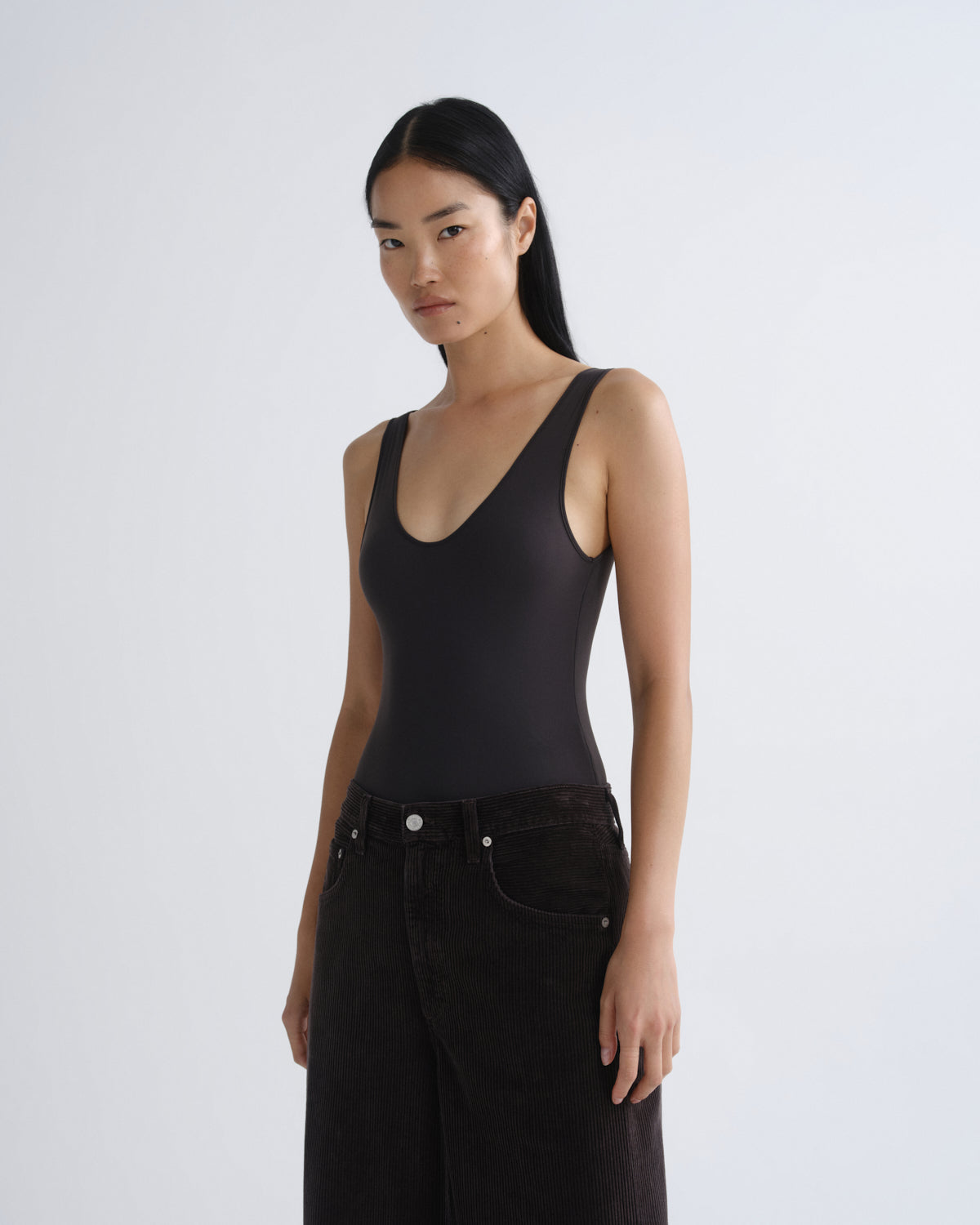 agolde-tora-bodysuit-damen-body-carob-braun image 1