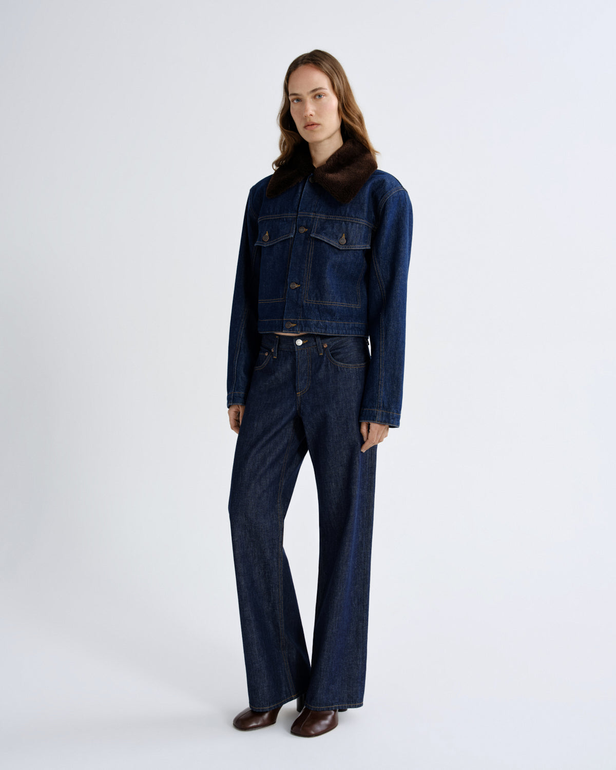 agolde-walker-jacket-jeansjacke-rinse-fellkragen-damen image 5