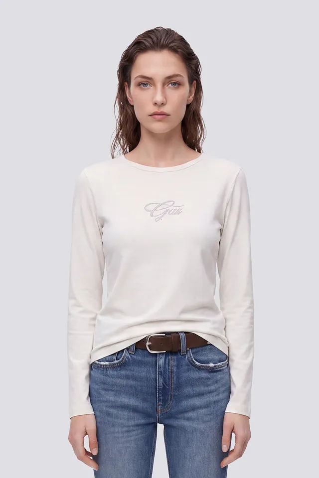 gas-hanike-longsleeve-damen-schwarz-strass-logo image 1