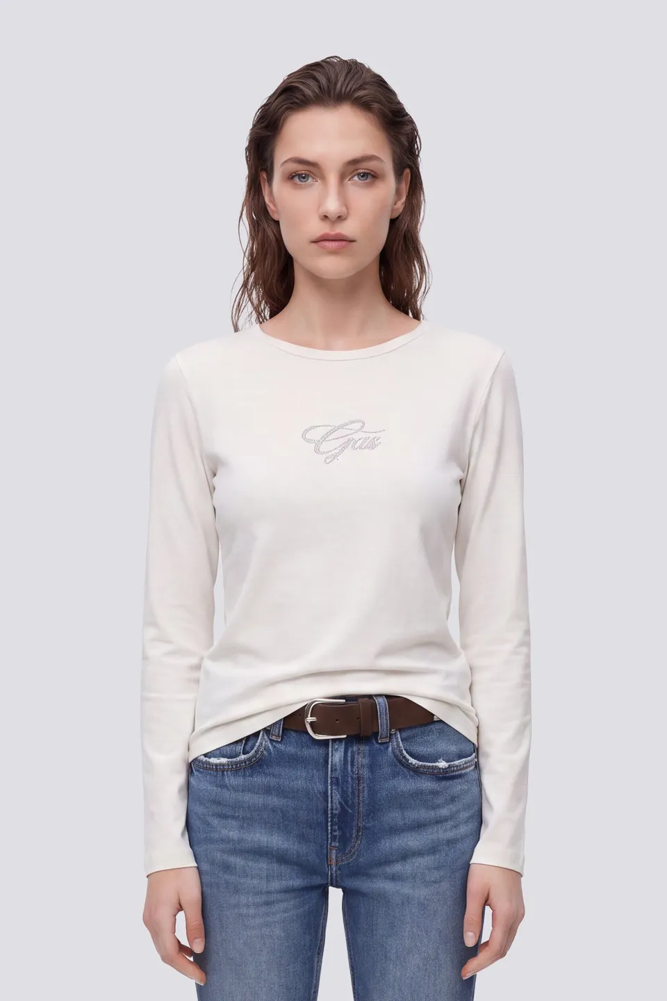 gas-hanike-longsleeve-damen-schwarz-strass-logo image 1