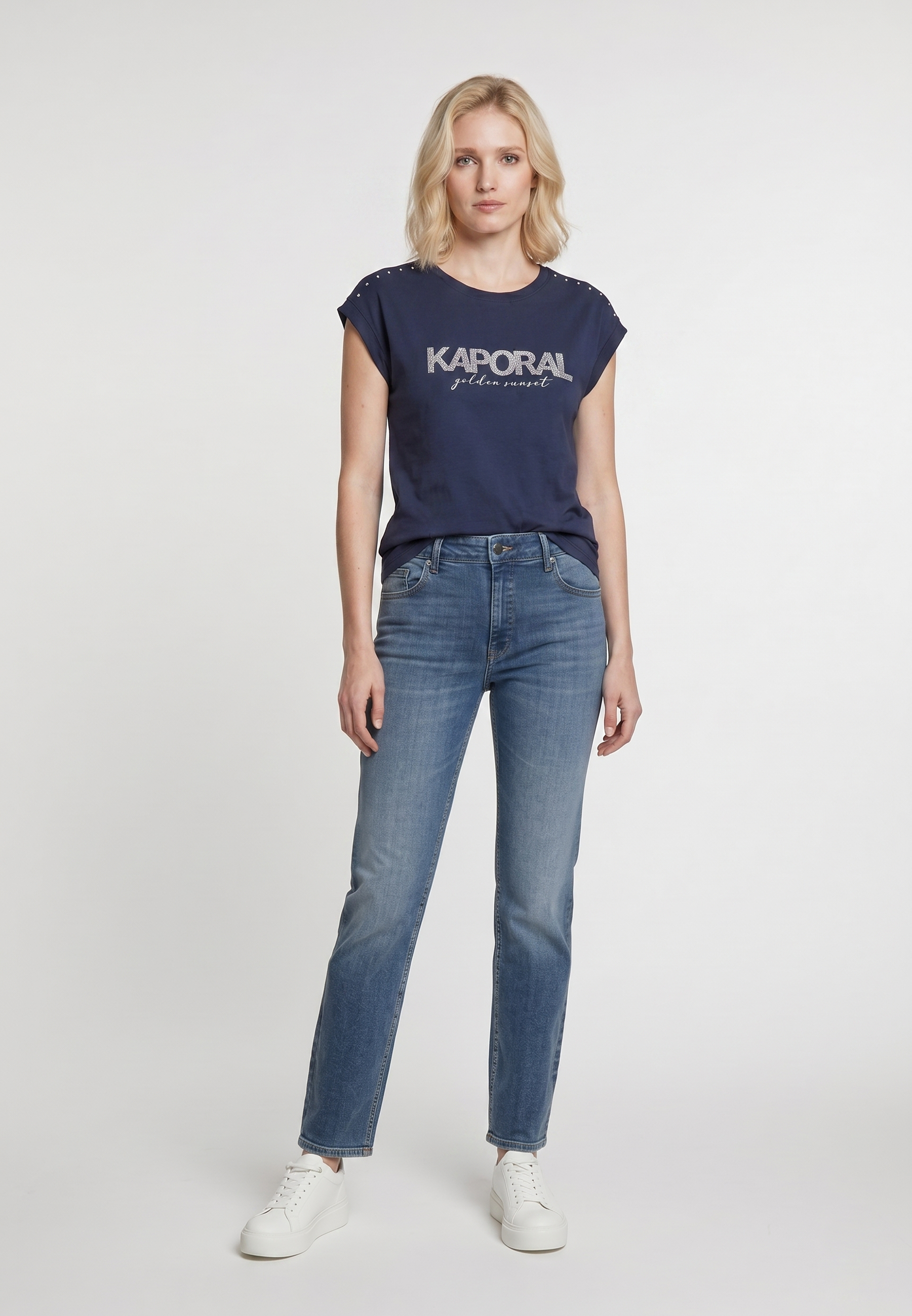 kaporal-kopy-t-shirt-damen-dunkelblau-baumwolle image 1