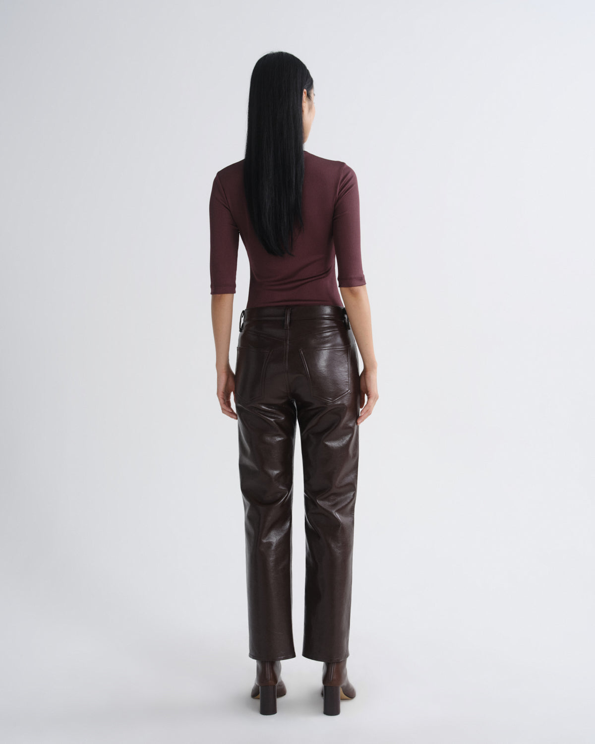 agolde-lana-jean-madera-braun-lederhose image 2