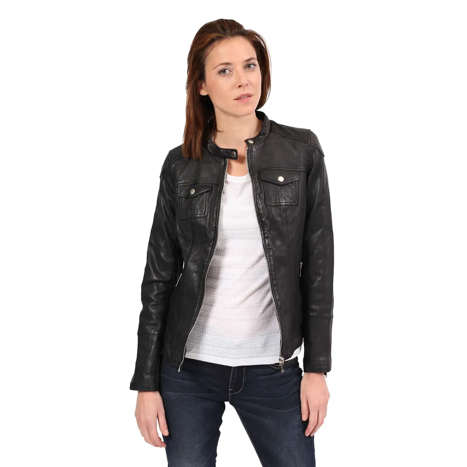 kaporal-arya-lederjacke-damen-schwarz-biker image 1