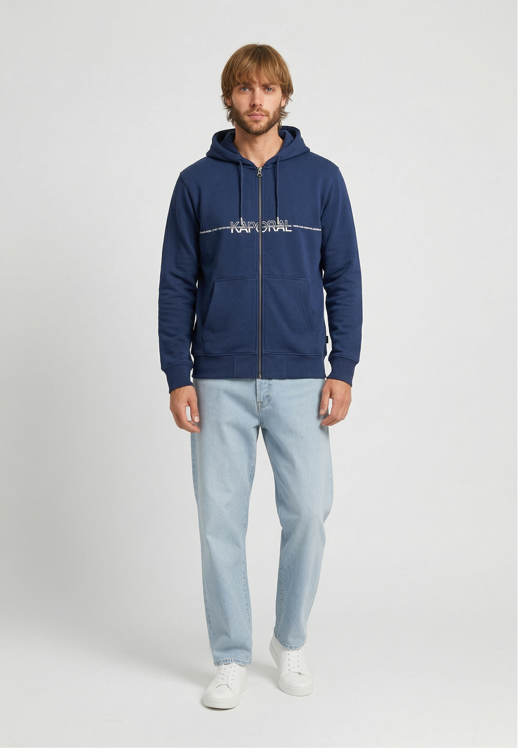 kaporal-rolan-sweatshirt-herren-marine-mit-kapuze-zip image 1