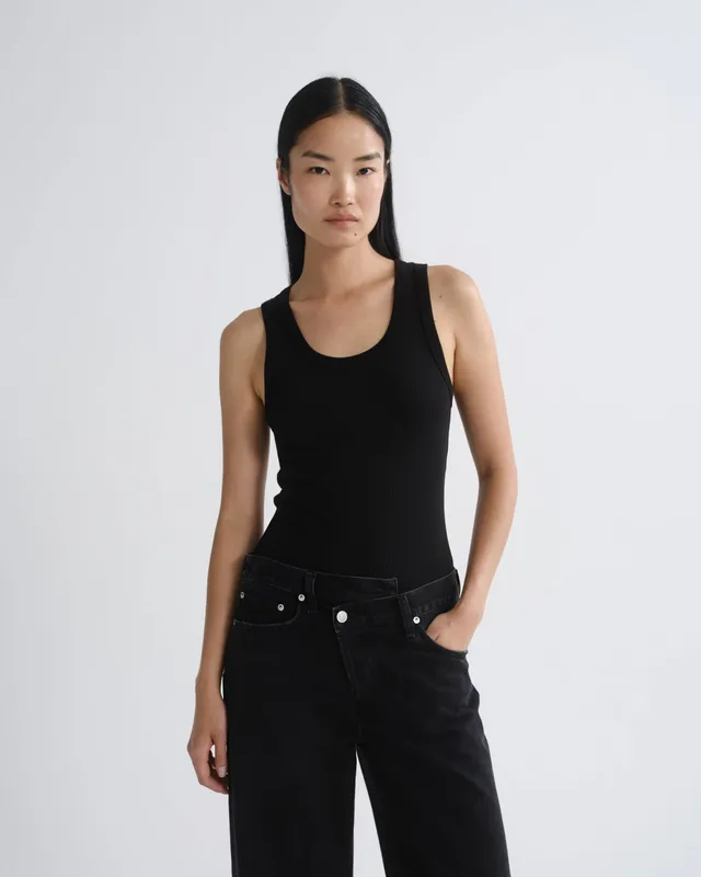 agolde-poppy-tank-top-schwarz-bio-baumwolle-ripp image 1