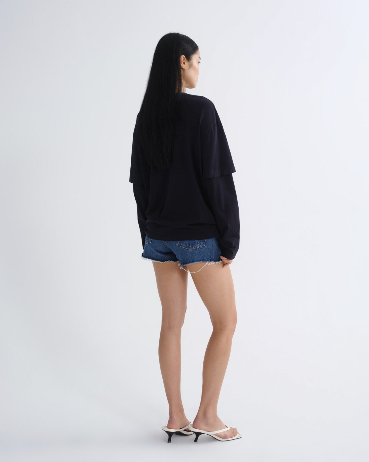 agolde-parker-cut-off-shorts-damen-chapter-dunkelblau-high-waist image 2