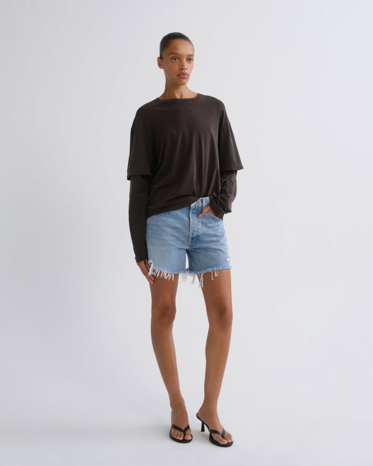 agolde-parker-long-short-swapmeet-shorts-hellblau image 1