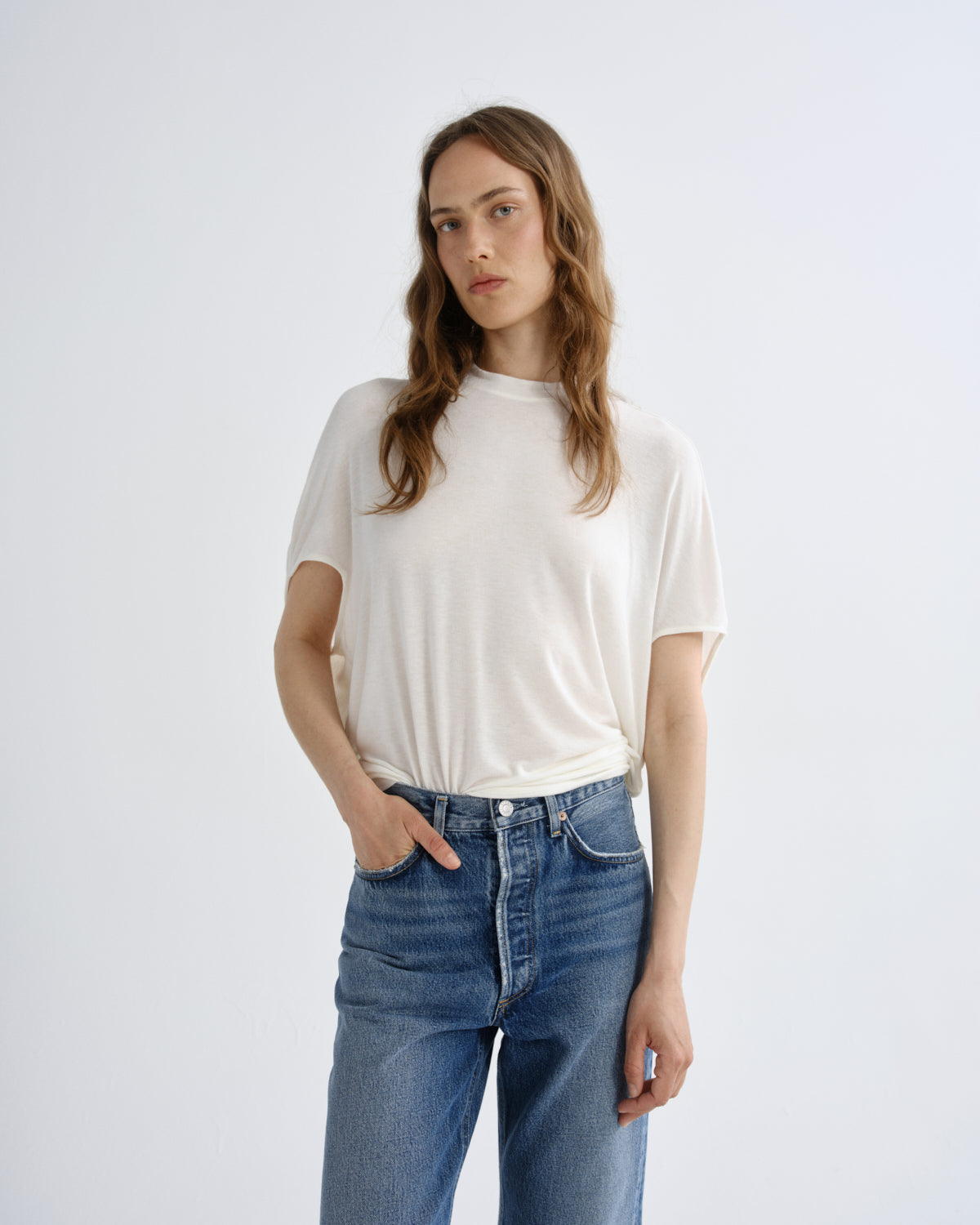 agolde-souline-top-shirt-oat-milk-kaschmir-mix image 1