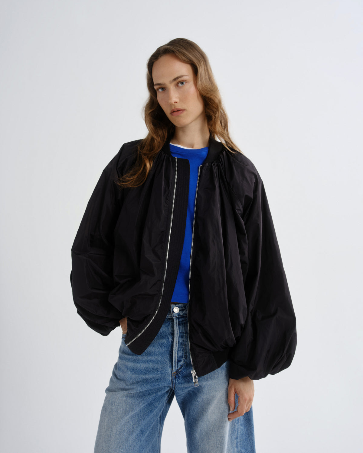 agolde-raffi-bomber-jacket-bomberjacke-schwarz image 1