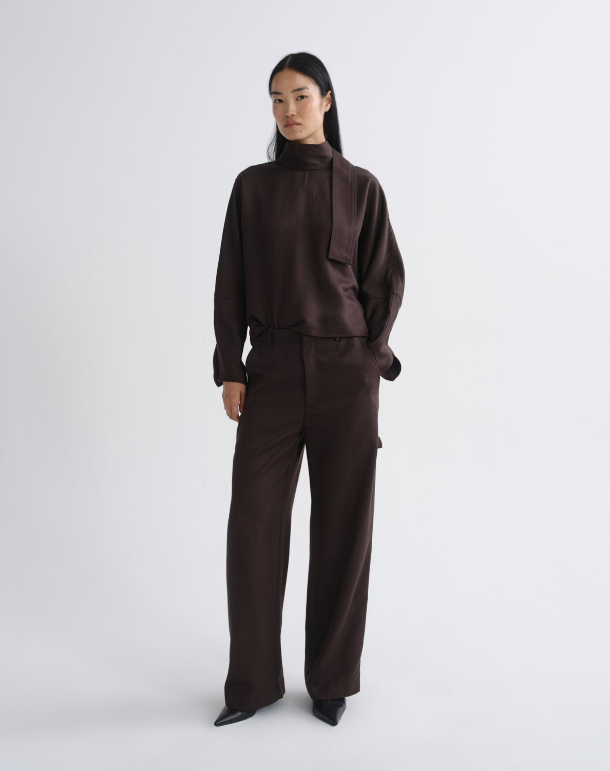 agolde-kembra-top-damen-bluse-braun-ironwood-langarm image 3