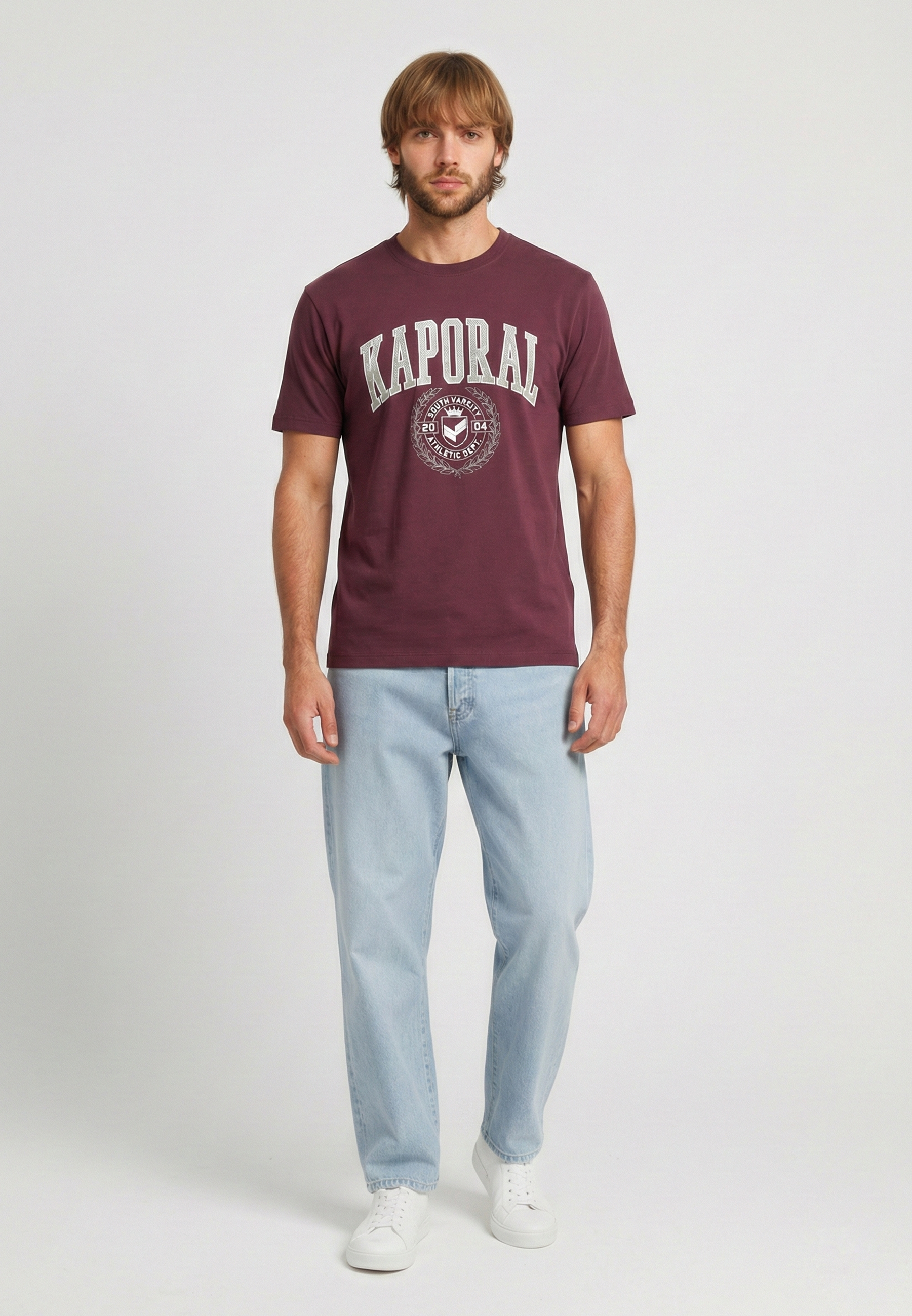 kaporal-robin-t-shirt-herren-bordeaux-regular-baumwolle image 1