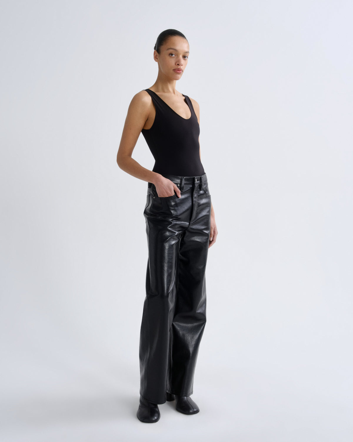 agolde-tora-bodysuit-body-schwarz-damen-tank-elastan image 5