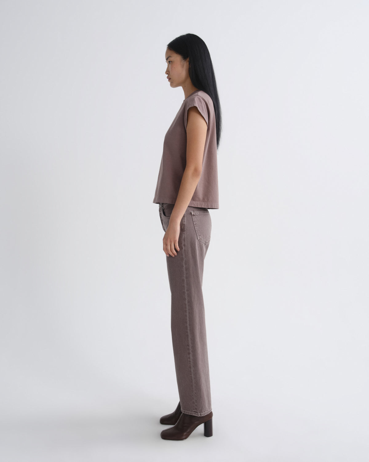 agolde-bryce-cap-sleeve-tee-damen-t-shirt-mauvine image 3