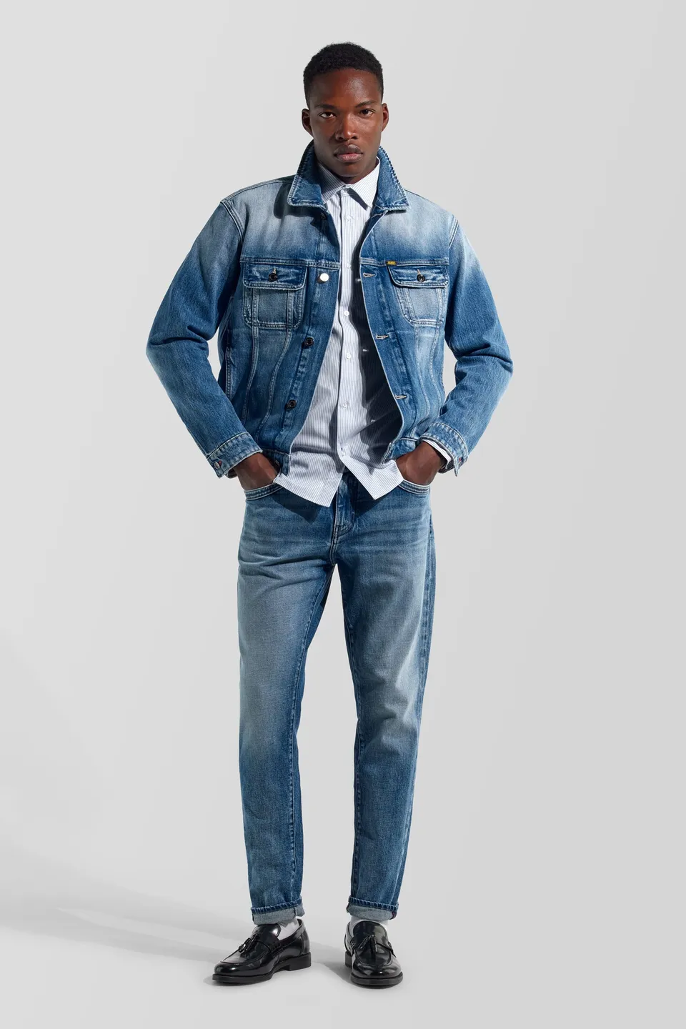 gas-tar-78mm-jeansjacke-herren-denim-indigo image 1