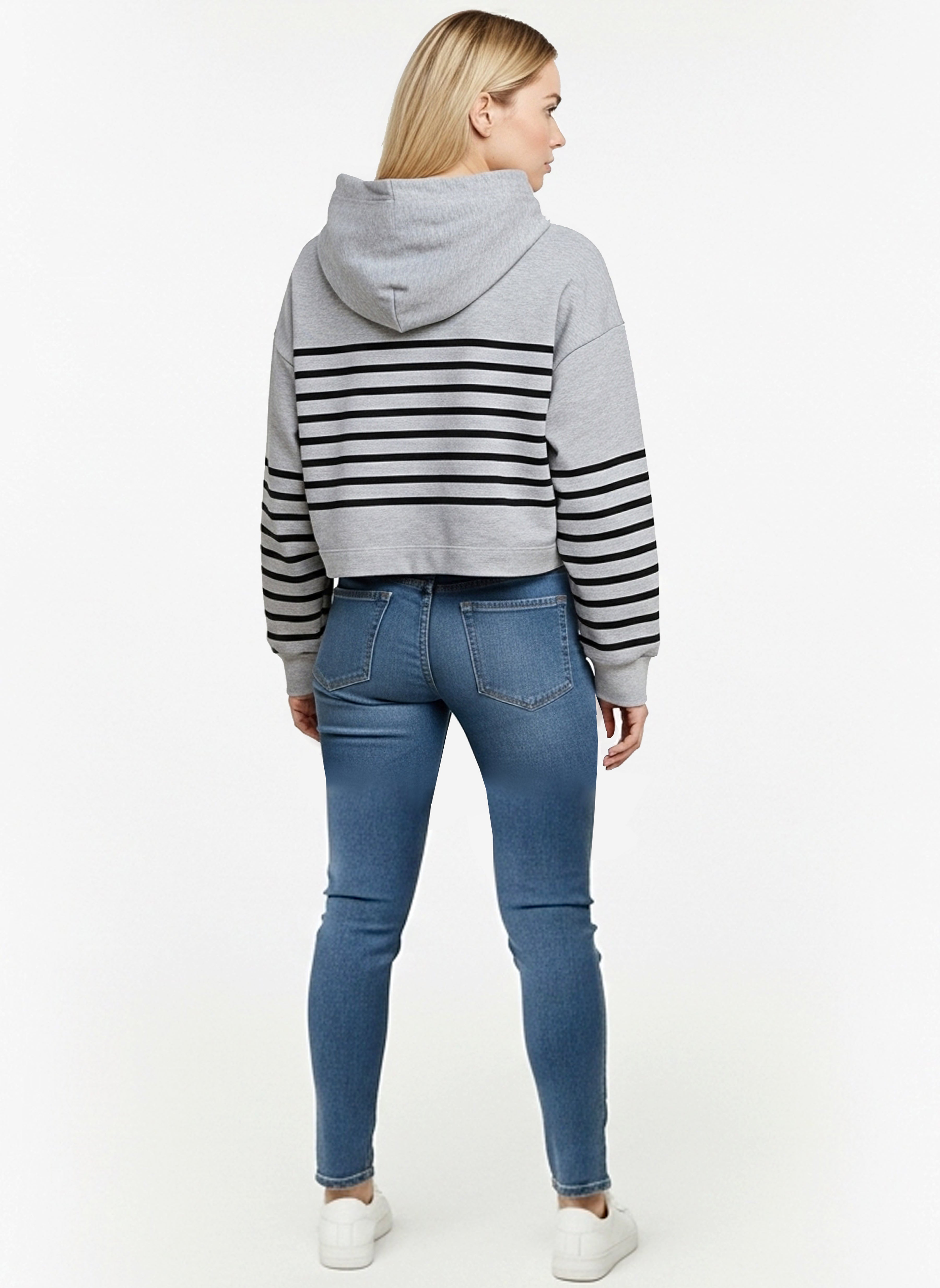 kaporal-kat-hoodie-damen-grau-regular-baumwolle-streifen image 3