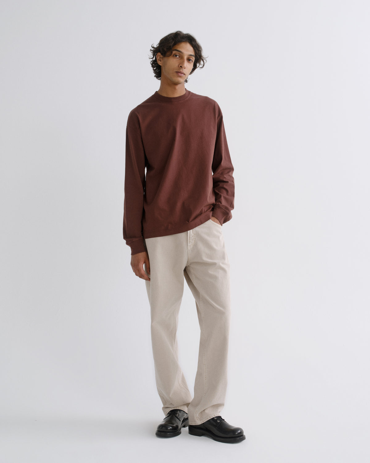 agolde-asha-langarmshirt-bitter-root-braun-baumwolle image 3