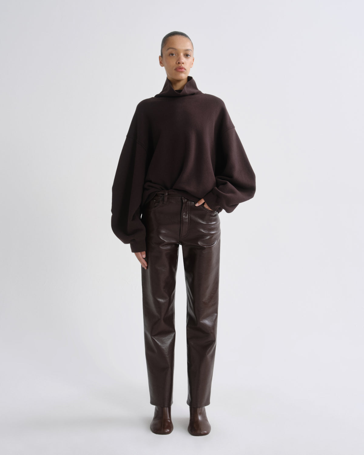 agolde-jenning-sweatshirt-chocolate-braun-oversize image 3