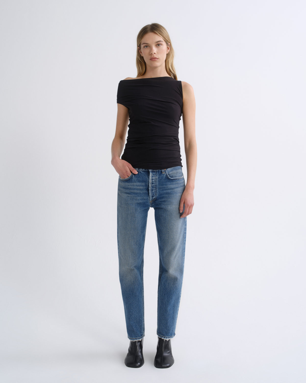 agolde-romney-jean-bounty-damen-jeans-mittelblau image 1