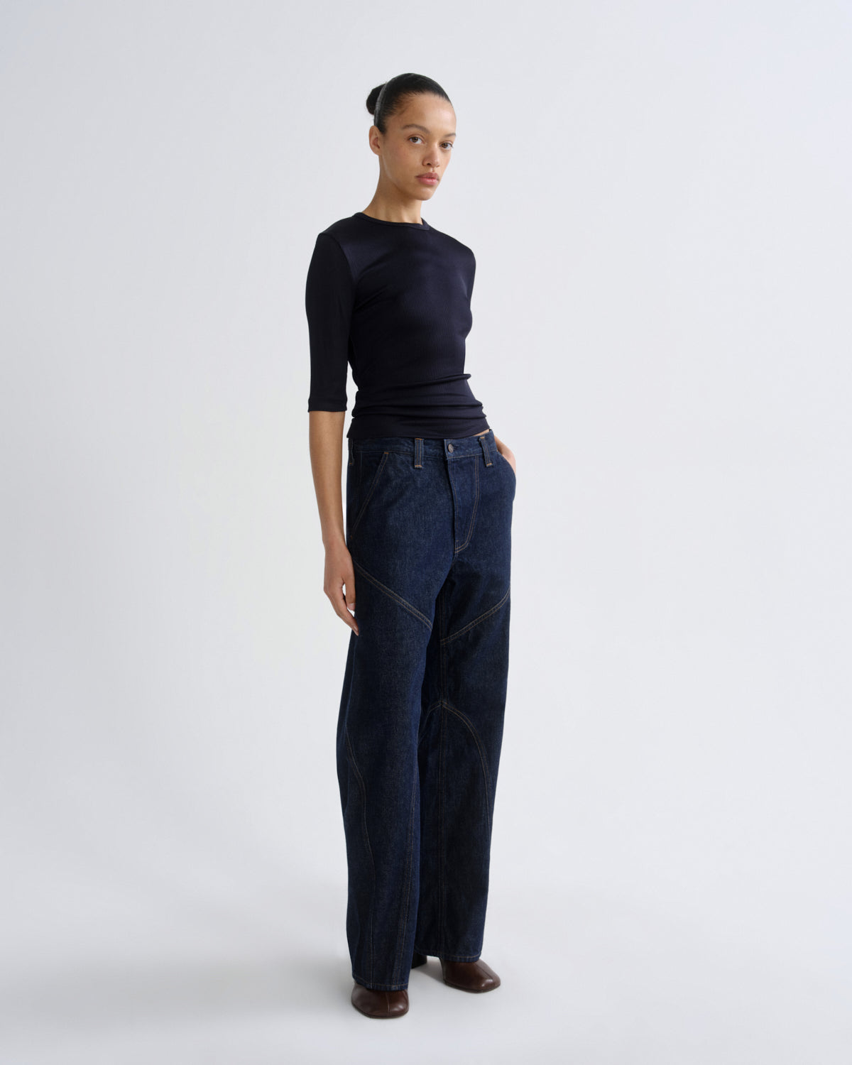 agolde-reena-jean-rinse-damen-jeans-indigo-straight image 4