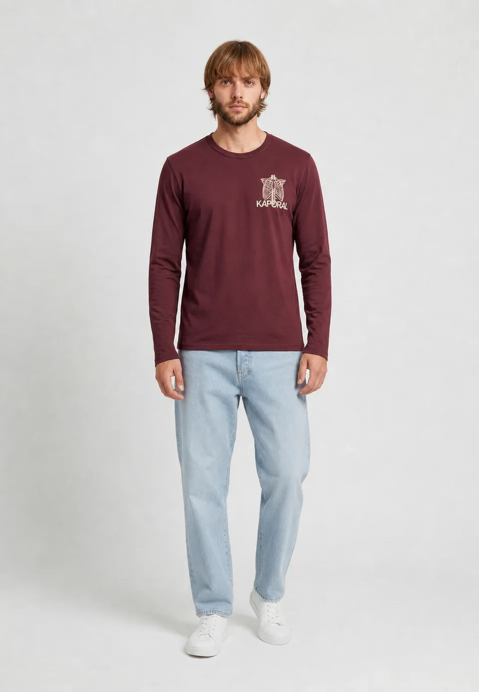 kaporal-krakow-langarmshirt-bordeaux-herren-baumwolle image 1