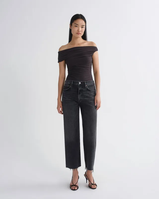 agolde-harper-crop-jeans-radius-schwarz-stretch image 1