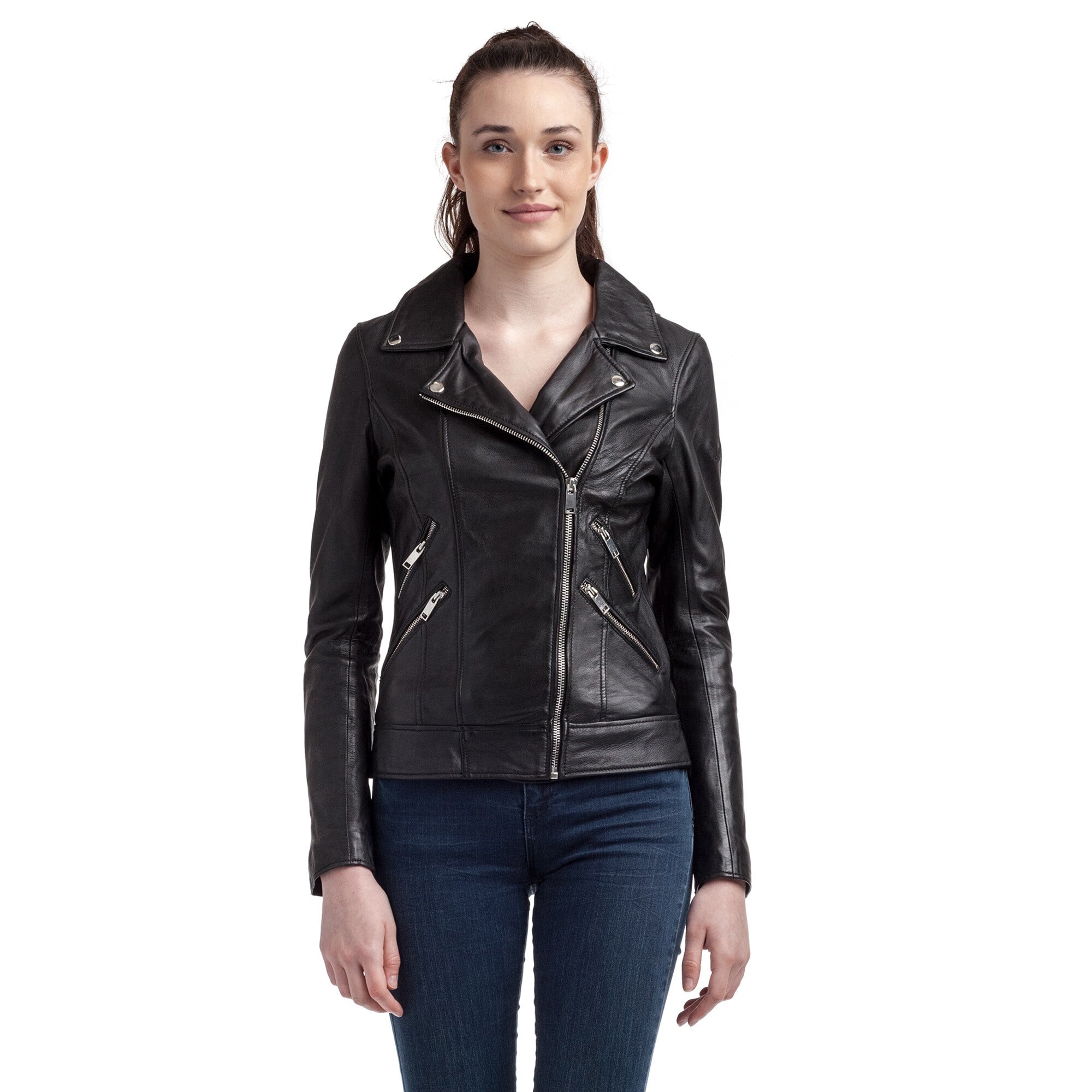 kaporal-denise-perfecto-lederjacke-schwarz-damen-echtleder image 2