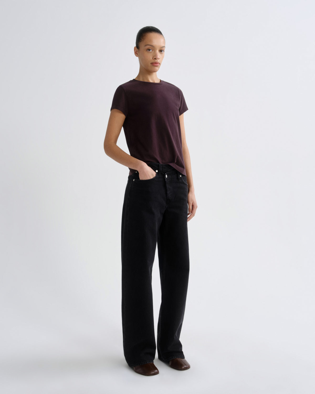 agolde-long-line-adine-tee-t-shirt-eggplant-bio-baumwolle image 5