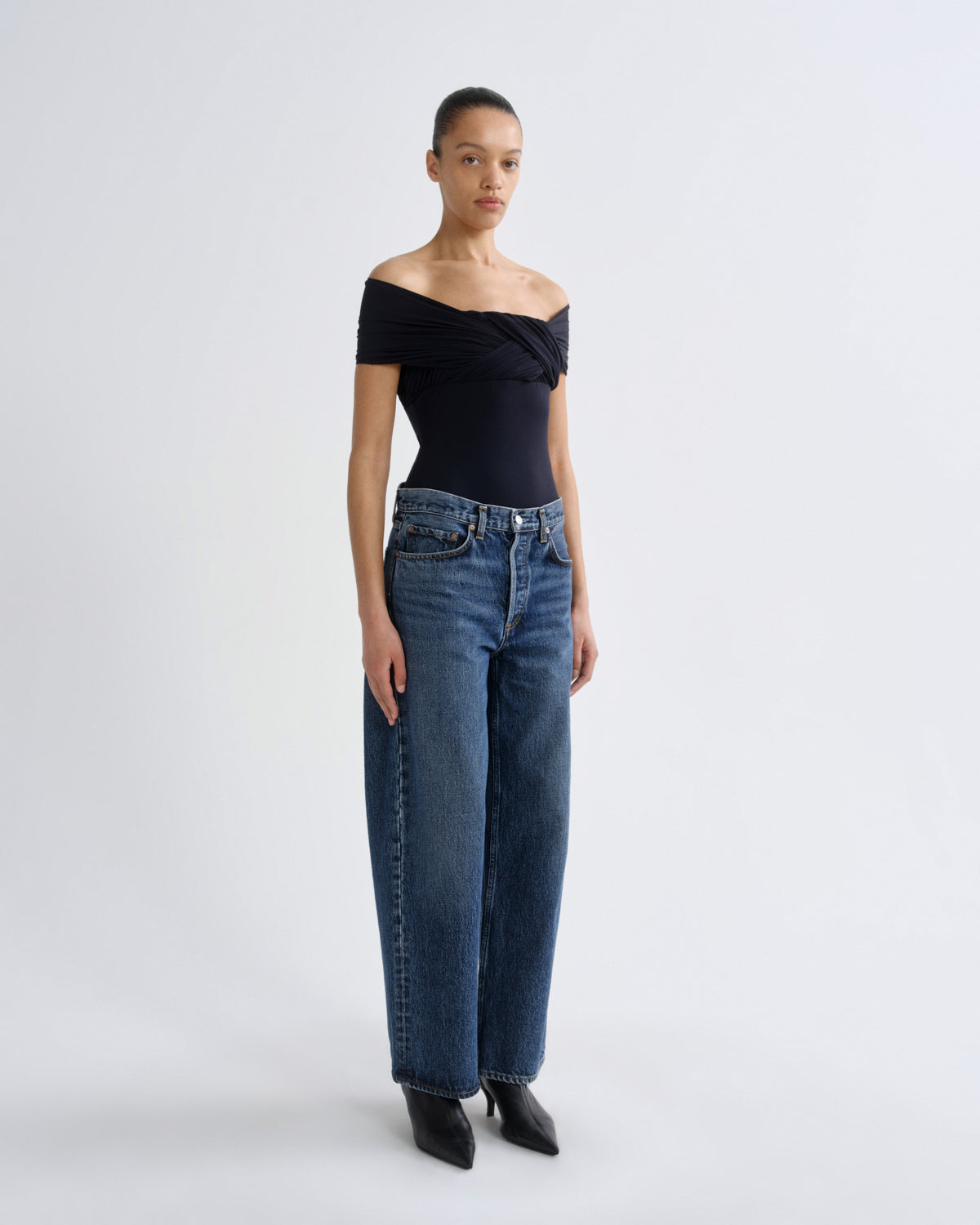 agolde-arc-jean-29-shortwave-rigid-dunkelblau image 3