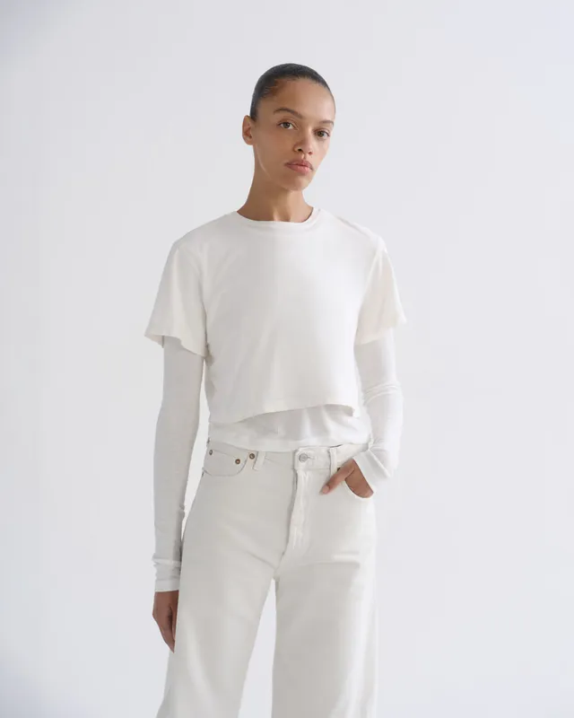 agolde-romily-tee-white-ash-t-shirt-creme-bio-baumwolle image 1